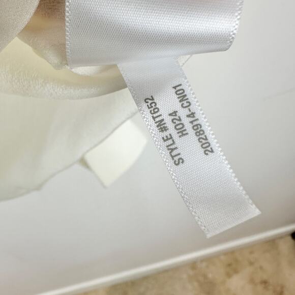 Madewell Shirred Long Sleeve Top Blouse Silk Lightweight Winter White Medium NWT - Picture 11 of 16